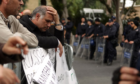 Protesters in Cyprus