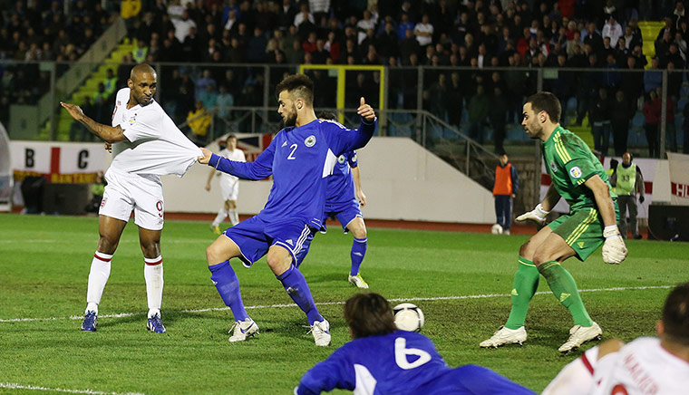 San Marino versus England: Jermaine Defoe scores