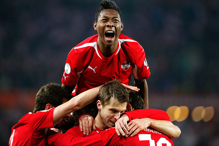 other world cup games: David Alaba celebrates