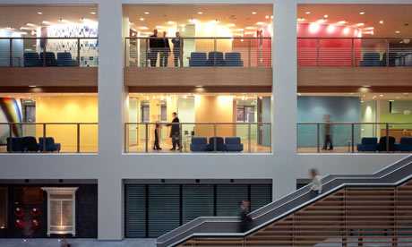 Central atrium of the Home Office building, Marsham Street, London. 