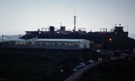 A newly built military field hospital in Israeli army base 105 is pictured from the Israeli side of the occupied Golan Heights on March 27, 2013. In the past month, 11 Syrian fighters have been treated in Israel, eight of those were repatriated and three have remained in the country for further treatment.