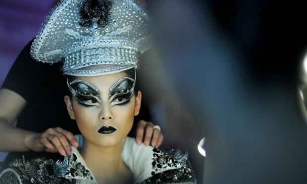 Eye-opening fashion during the MGPIN collection show on the fourth day of Mercedes-Benz China Fashion Week in Beijing, China.