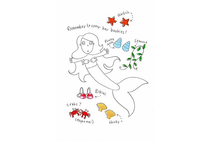 How to draw a mermaid: Mermaid seven