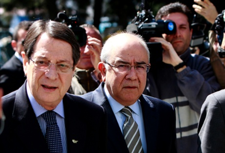 Cypriot President Nicos Anastasiades, left.