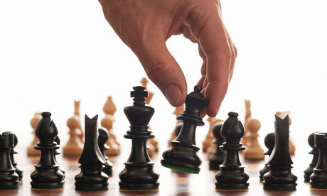 Chess board and hand. Image shot 2009. Exact date unknown.