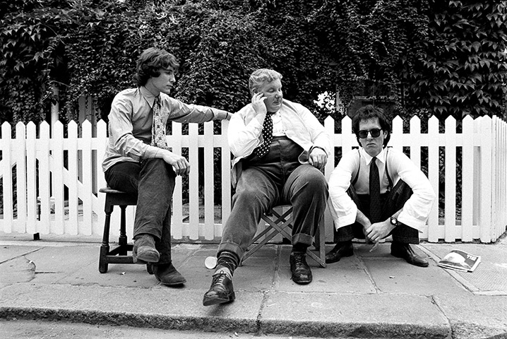 Richard Griffiths obit: 1986: Paul McGann, Richard Griffiths and Richard E. Grant on the set of Wit