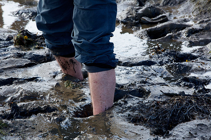 Lindisfarne: It's heavy going in the mud