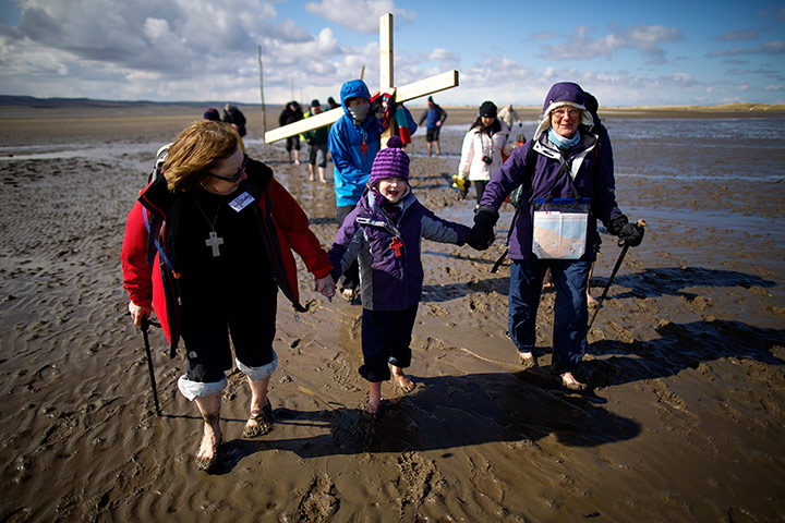 Lindisfarne: Pilgrims of all ages take the jourey to the Holy Island.