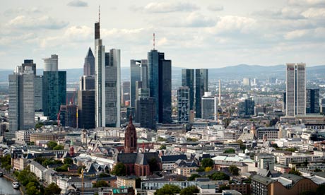 Economic powerhouse … Frankfurt’s financial district, where the ECB’s HQ is located.