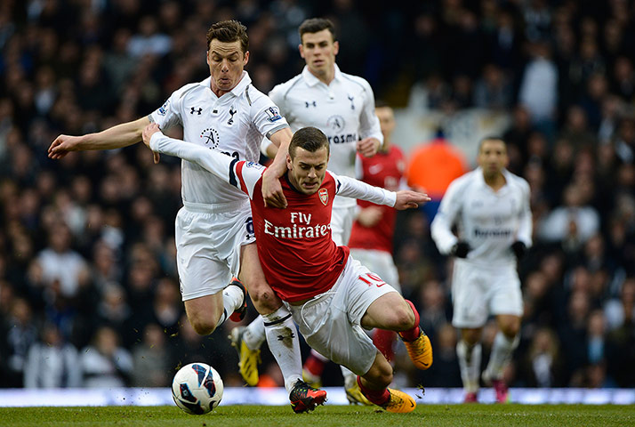 Tottenham v Arsenal: Parker fouls Wilshere