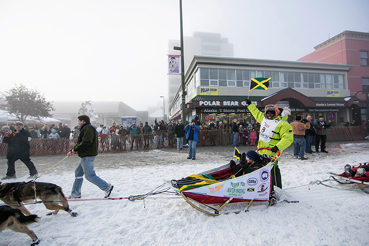 Iditarod dog race : The Iditarod dog sled race in Anchorage