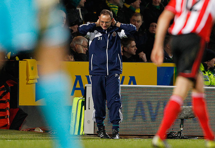 Martin O'Neill - Manager: Sunderland manager Martin O'Neill looks dejected