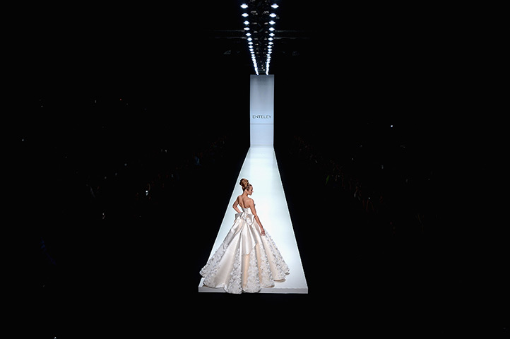 24 hours: Moscow, Russia: A model on the runway at the Enteley show 
