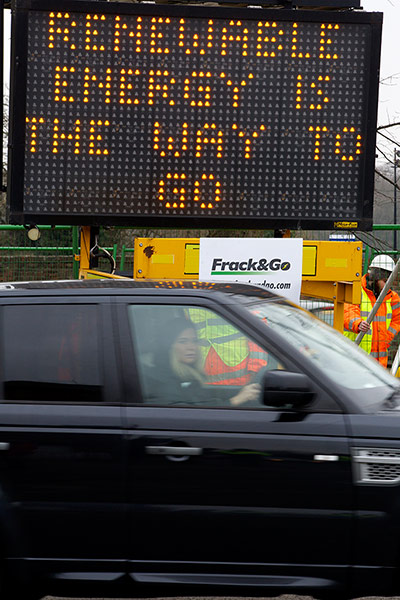 Greenpeace :  shale gas fracking protest Tatton constituency in Knutsford