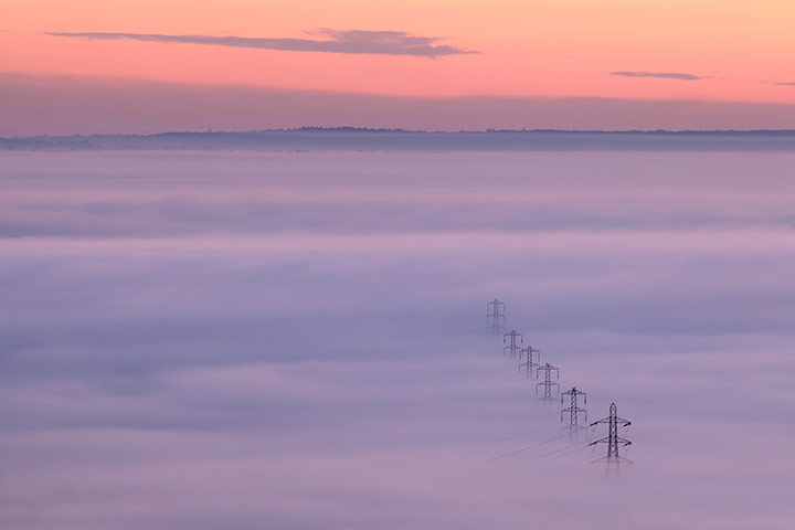 Your Pictures - Transform: red and blue misty sky with pylons
