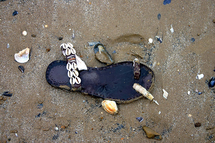 Your Pictures - Transform: old sandal on beach with surrounded by shells