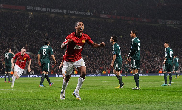 Man Utd v Real Madrid: Nani celebrates