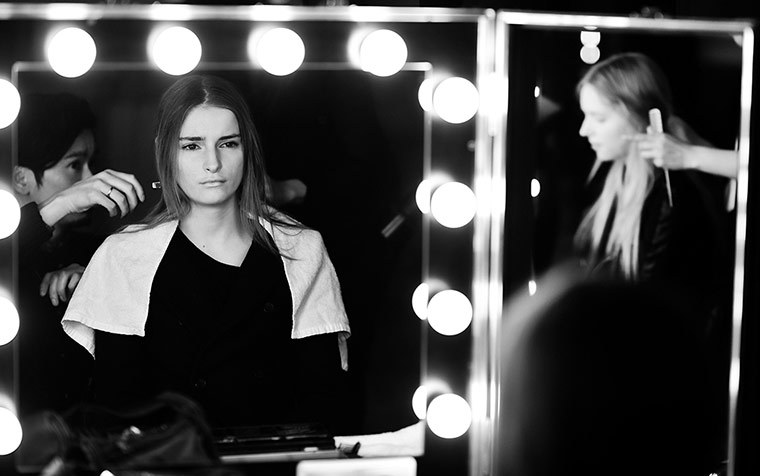 Paris fashion in B&W: Models backstage