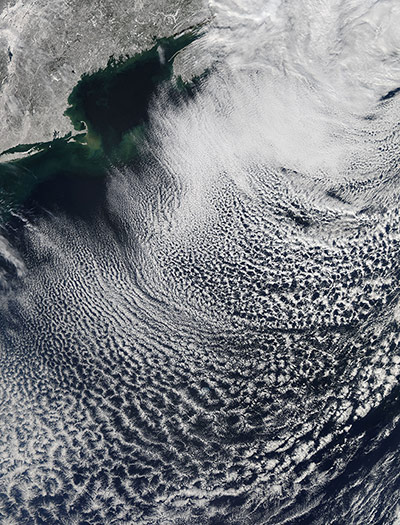 Satellite Eye on Earth: Cloud streets off New England