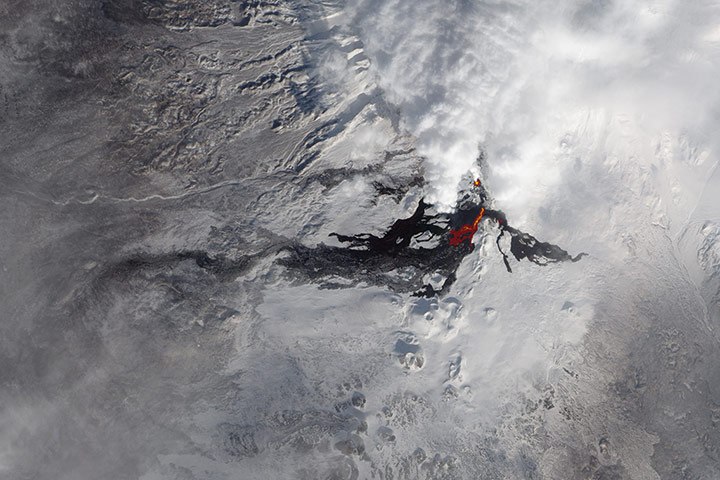 Satellite Eye on Earth: Lava Flows on Tolbachik Volcano