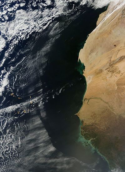 Satellite Eye on Earth: Cloud patterns off West Africa