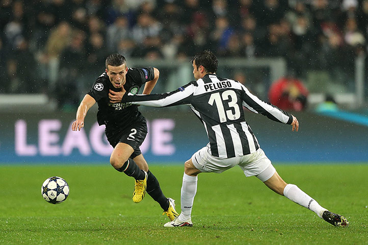 Wed champions league: Adam Matthews is fouled by Federico Peluso