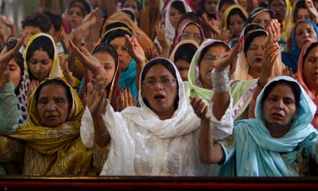 Pakistani Christians attend Easter mass.