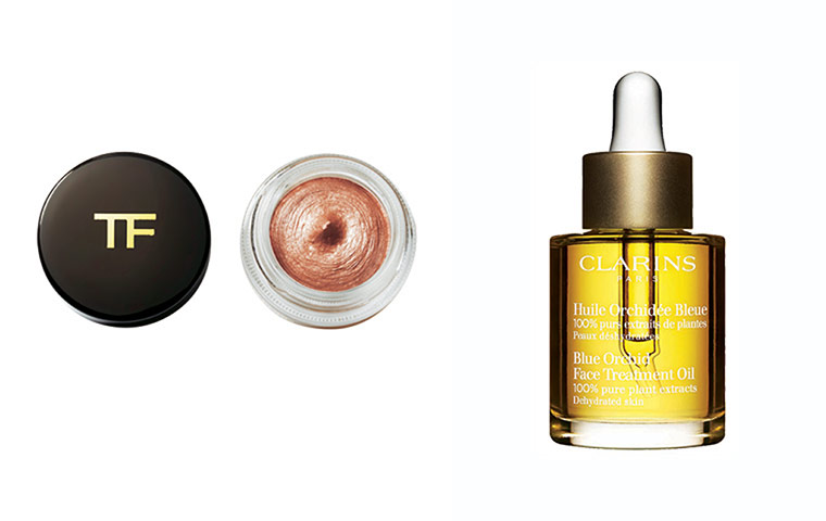 50 best beauty products: Tom Ford eye shadow and Clarins Blue Orchid oil