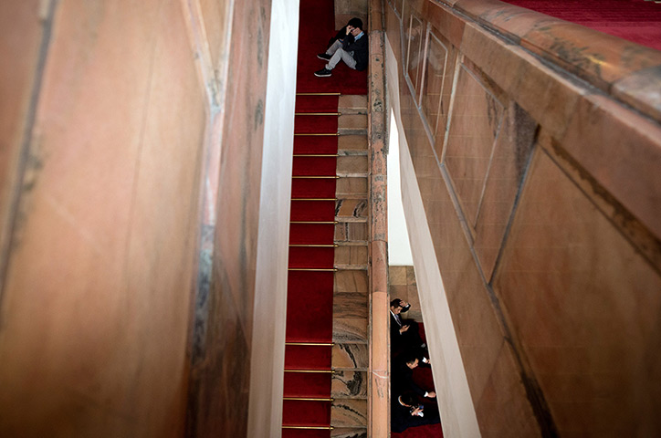 24 hours in pictures: staircase of the Great Hall of the People