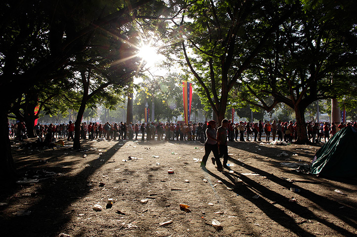 Hugo Chavez funeral: People queue outside the military academy