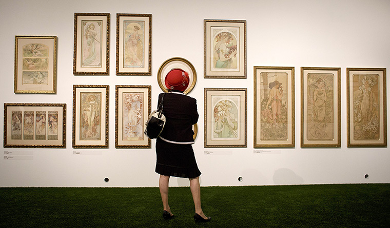 24 hours in pictures: Rare Collection Of Famous Alfons Mucha Posters Exhibited In Prague