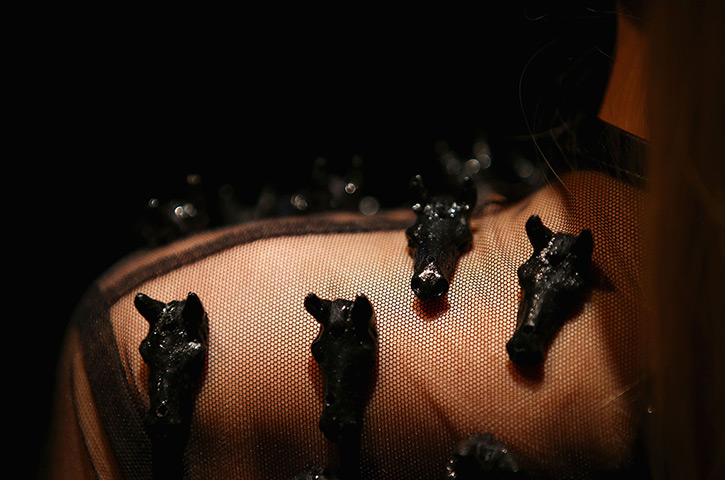 24 hours in pictures: Sydney, Australia: A model showcases designs on the runway at the Serpent &