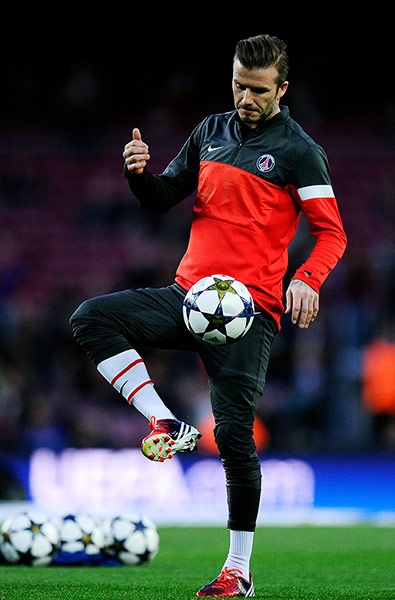 Wednesday Champ League: David Beckham warms up
