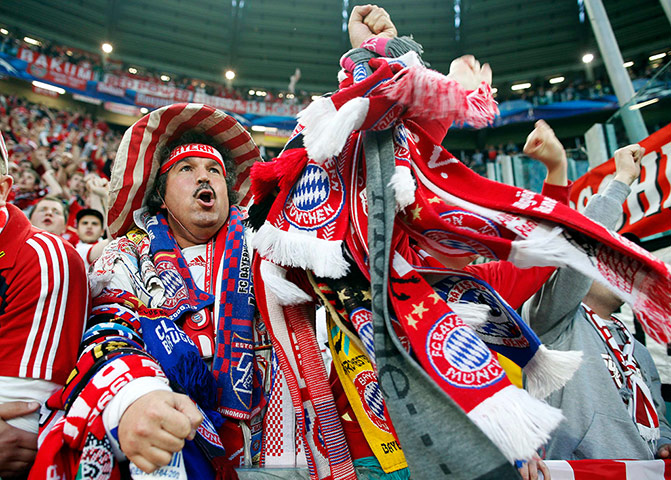 Wednesday Champ League: Supporter of Bayern Munich cheers for his team