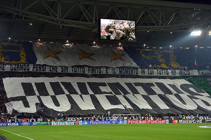 Wednesday Champ League: Juventus fans cheer their team