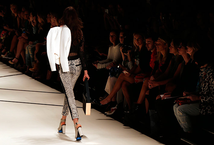 Australian Fashion Week: A model presents a creation by Australian fashion label Ginger and Smart.