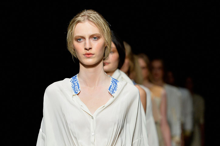 Aussie fashion week: Models showcase designs on the runway at the Flannel show.
