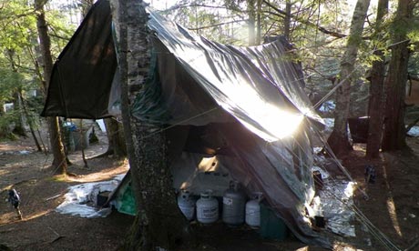 Christopher Knight's makeshift tent in the Maine woods.