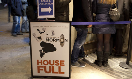 Queues outside The House of Mormon in London
