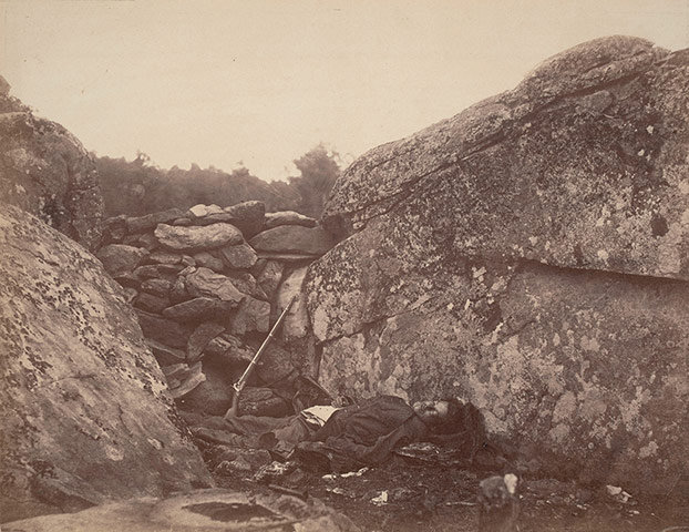 Civil war photography: Home of a Rebel Sharpshooter, Gettysburg, July 1863. Albumen silver print, 