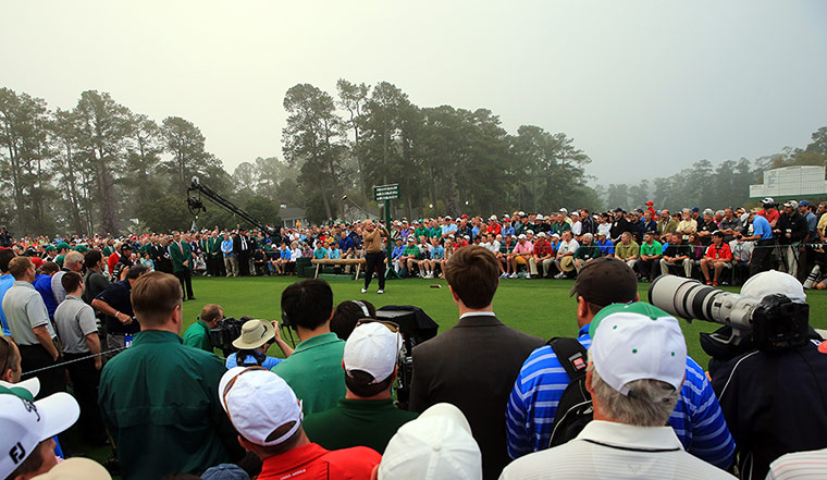 augusta day 1: Masters 2013 honorary starter Jack Nicklaus tees off 