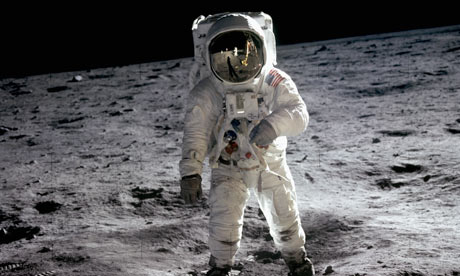 Buzz Aldrin Walking on the Moon