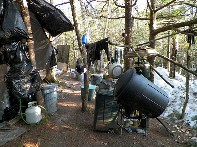 Maine hermit: Christopher Knight's makeshift camp  