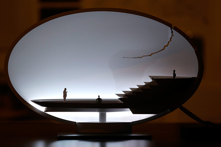 24 hours:  A table lamp called Broken Egg designed by German designer Ingo Mauer