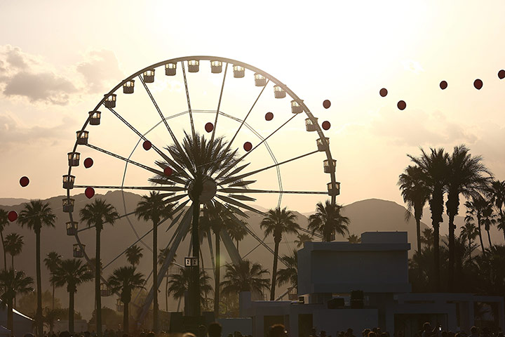 Coachella: The Coachella ferris wheel at sunset on day one