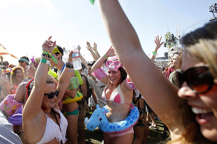 Coachella: Concertgoers dance during the Coachella music festival in California