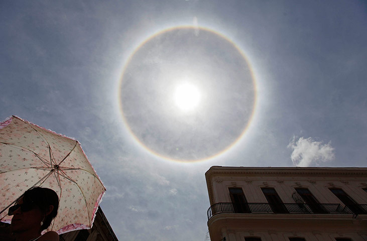 24 Hours: An atmospheric phenomenon known as a 'sun dog' appears in Havana, Cuba