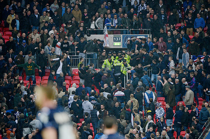 FA Cup semi: Police charge the Millwall fans