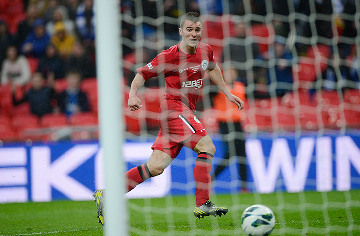 FA Cup semi: Callum McManaman rolls the ball into the empty net to score