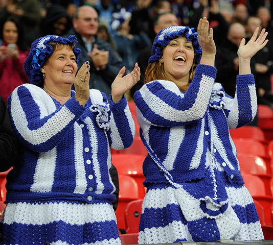 FA Cup semi: Celebrating Wigan fans